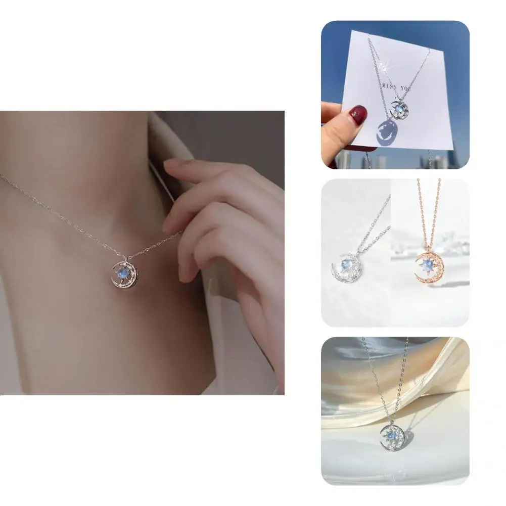 

Practical Novel Crescent Shape Clavicle Necklace Corrosion Resistant Neck Chain Portable for Daily