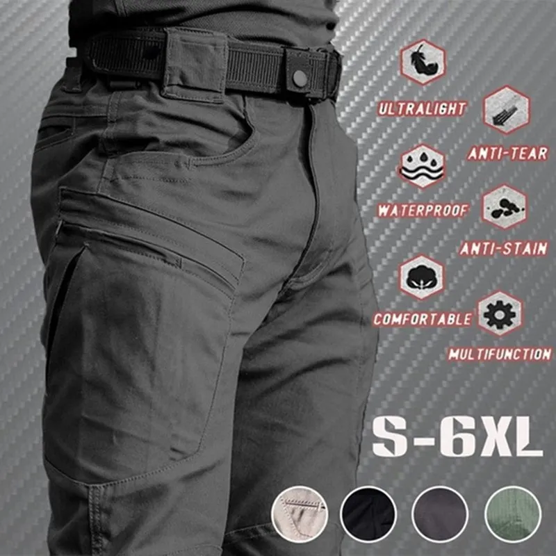 

Men Casual Cargo Pants Outdoor Hiking Trekking Army Tactical Sweatpants Camouflage Military Multi Pocket Trousers Plus Size