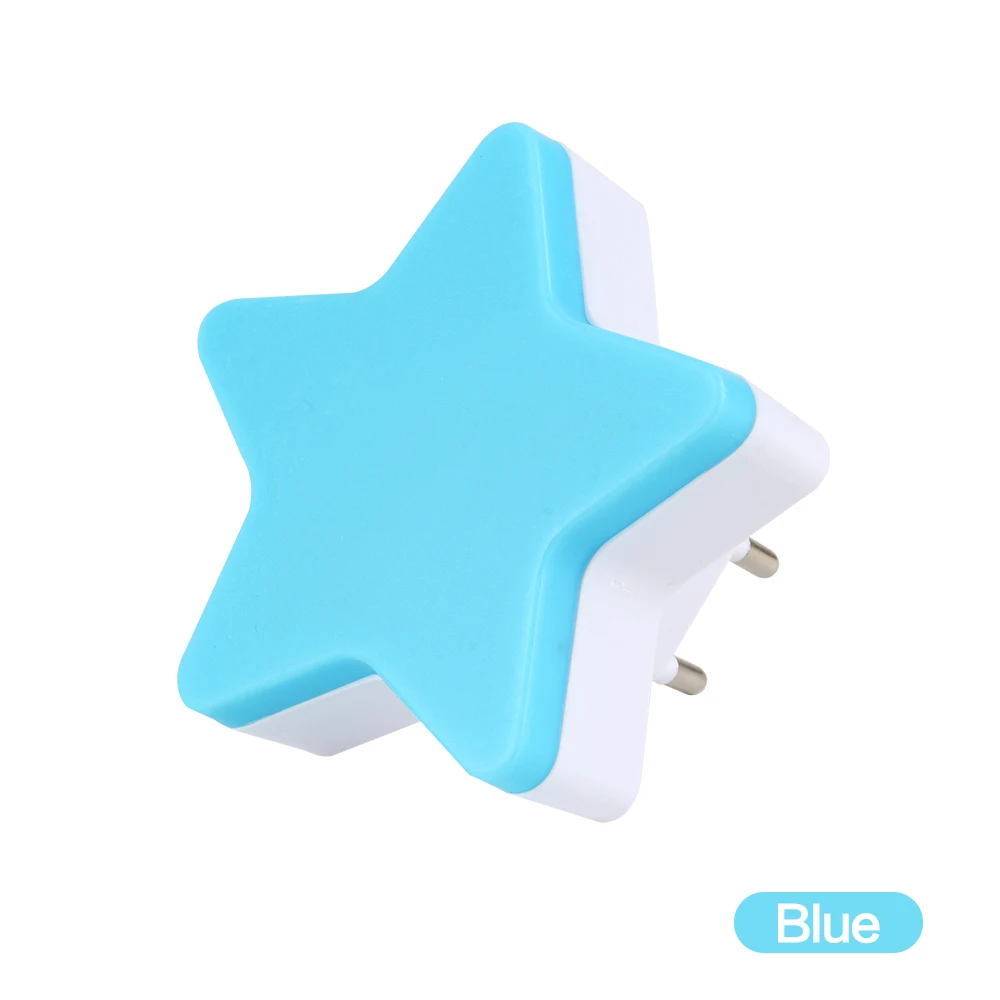 Blue Звездный Ночной светильник, вставной настенный светильник, домашний декоративный светильник, лампа с сенсором, детская комната, Спящая прикроватная лампа, EU/US Plug - Испускаемый цвет: Blue