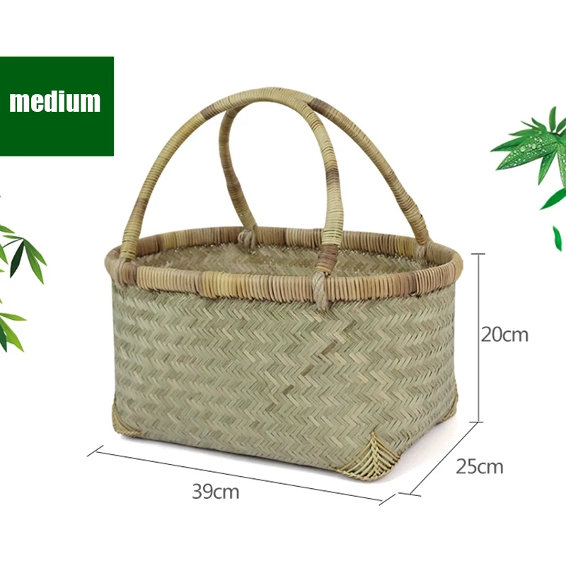 Бамбуковая плетеная корзина ручной работы для фруктов и овощей бамбуковая