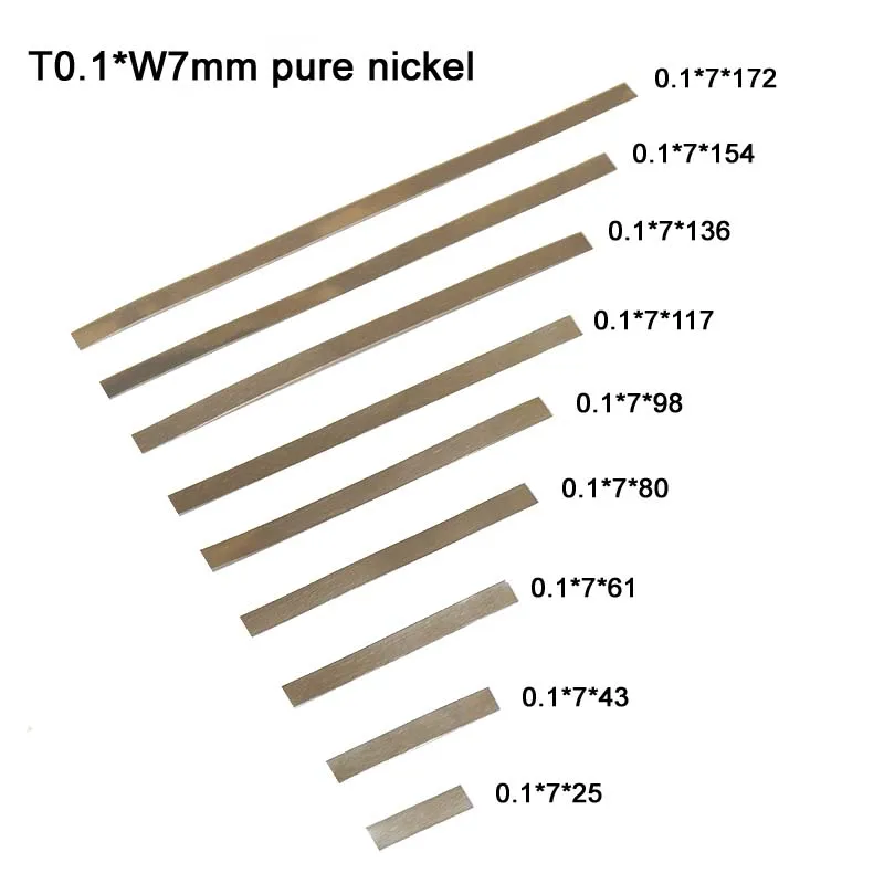 

50pcs Lithium battery pure nickel, For 18650 Lithium ion battery pack, 0.1*7mm nickel busbar