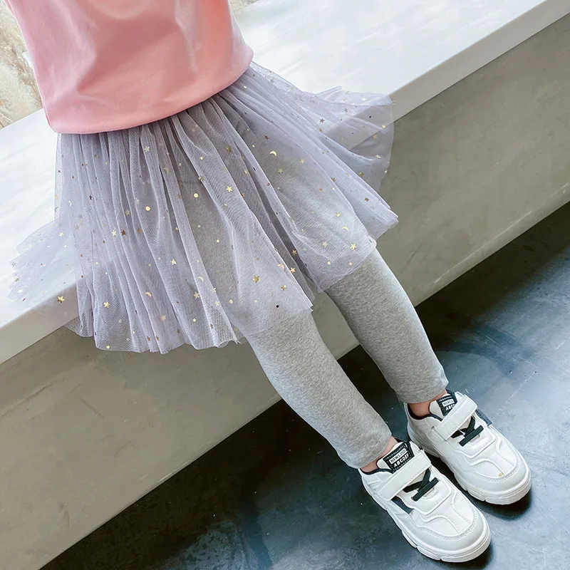 

Юбка-штаны для маленьких девочек, сетчатые брюки-пачки для девочек, новинка весны 2021, Детские хлопковые леггинсы, корейские брюки для малень...