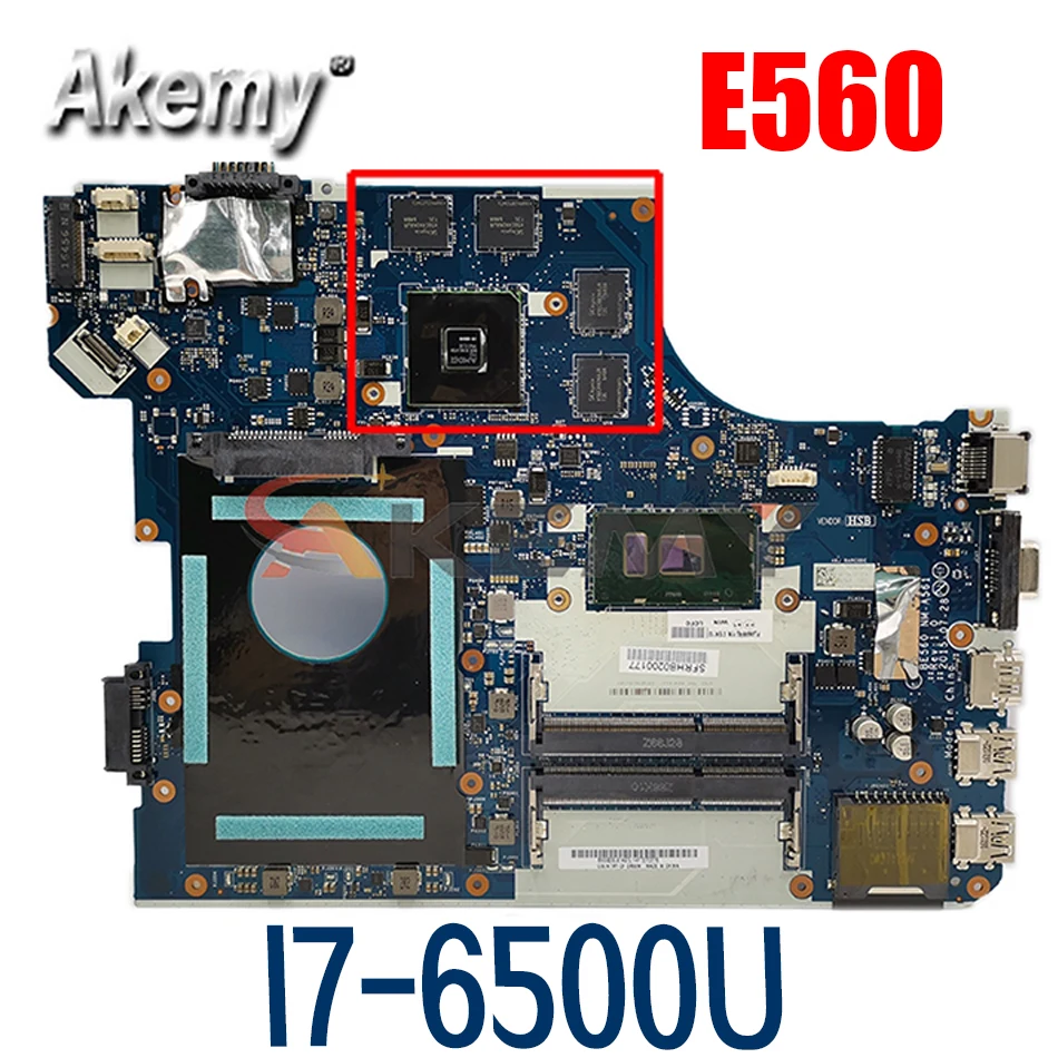 

Laptop motherboard For LENOVO Thinkpad E560 I7-6500U Mainboard NM-A561 01AW112 SR2EZ 216-0868000 DDR3