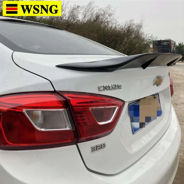 

car-styling R style luster Carbon Fiber/FRP Rear Trunk Spoiler Wing Fit For Chevrolet Cruze 2017 - 2019