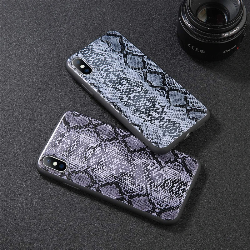 Lovebay чехол кожа змеи, зерно телефонные чехлы для iphone X Case мягкий Животные Печатный чехол-накладка на заднюю крышку для iphone 6 6S 7 8 плюс XS Max X XR