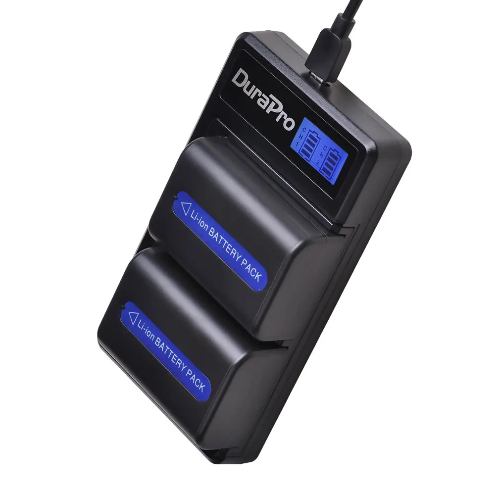 Комплект из 2 предметов 1800 мА/ч, NP-FM50 NP FM50 Камера Батарея+ ЖК-дисплей USB Зарядное устройство для sony NP-F550 F570 F770 F750 F960 F970 FM500H FM70 QM91D QM71
