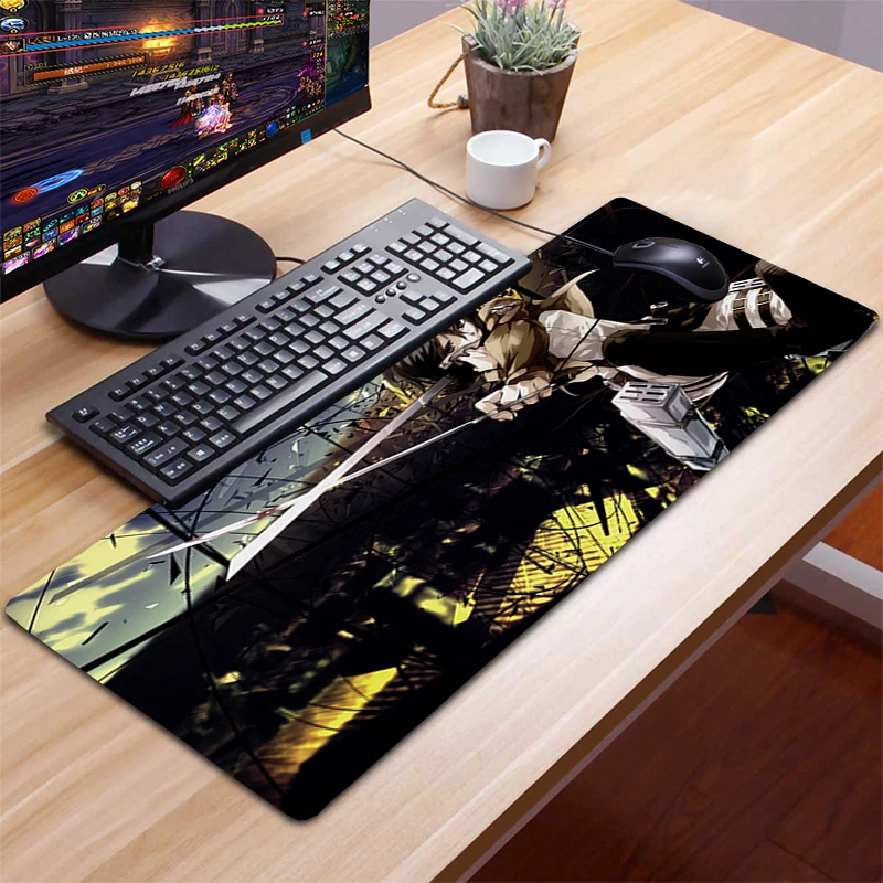 

Attack on Titan Gaming Mouse Pad Mouse Anime Computer Mousepad Backlit Mause Pad Large Mousepad XXL For Desk Keyboard mousepad
