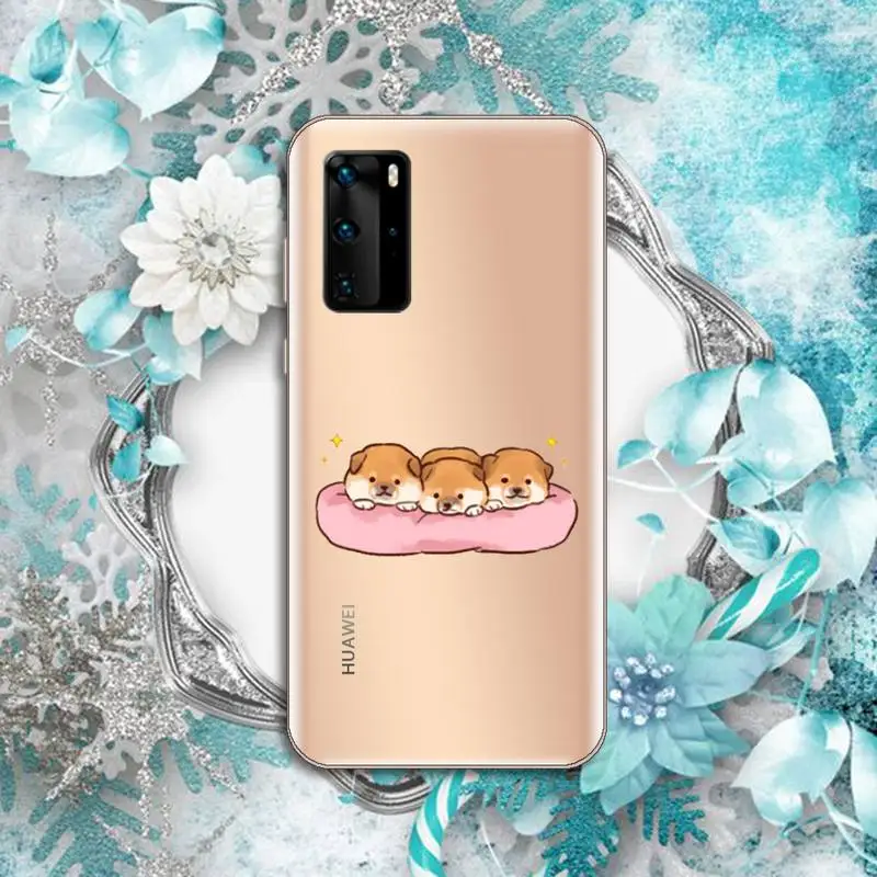 

Cute cartoon animal corgi dog Phone Case Transparent for Huawei P honor 8 10i 20 30 40 smart 2019