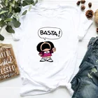 Женская футболка с персонажами из мультфильмов-Пас Mafalda или QUIERO кафе с принтами аниме футболка с рисунком в стиле Харадзюку; Забавная футболка Женские топы, футболки, одежда