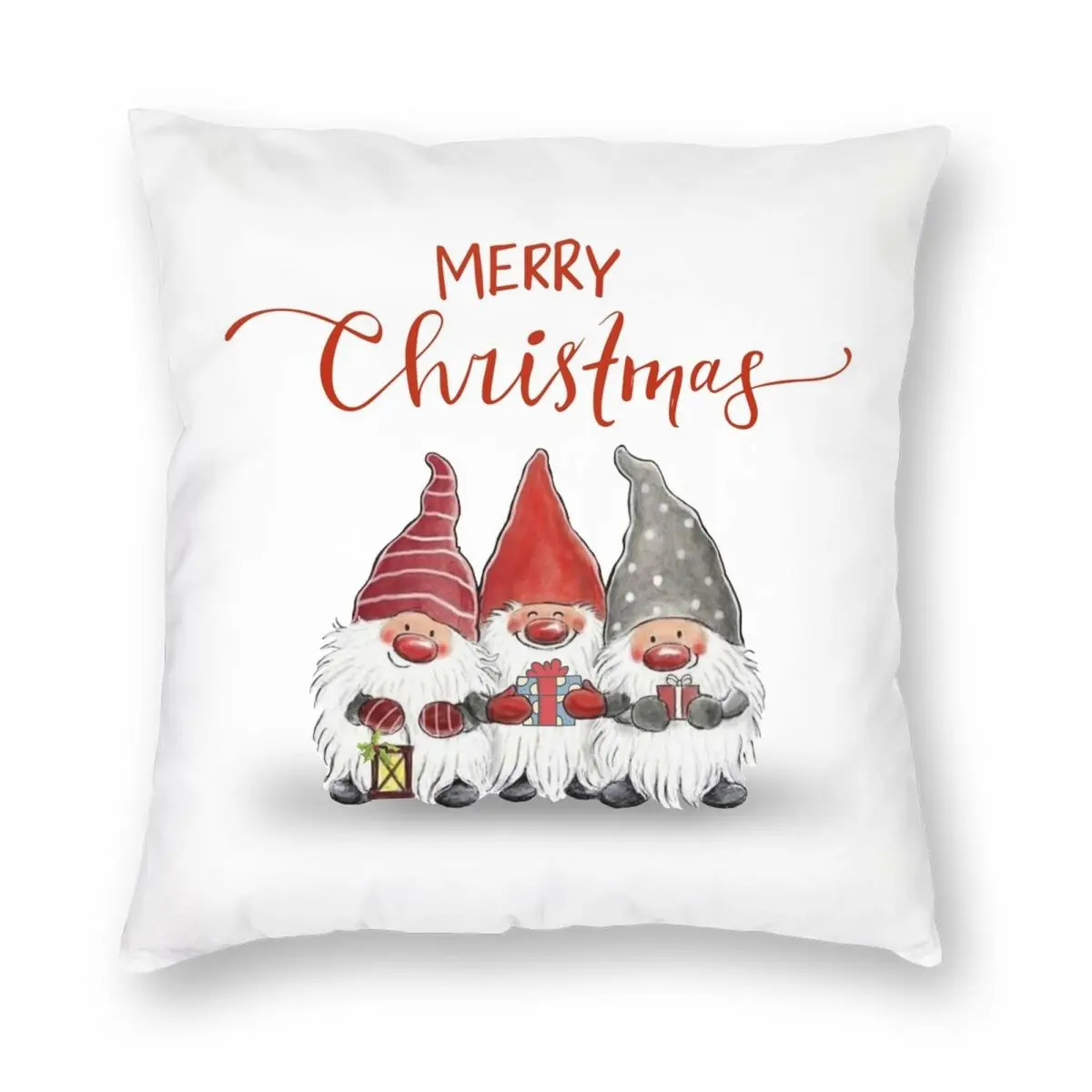 

Рождественская квадратная наволочка из полиэстера и льна с бархатным рисунком и молнией