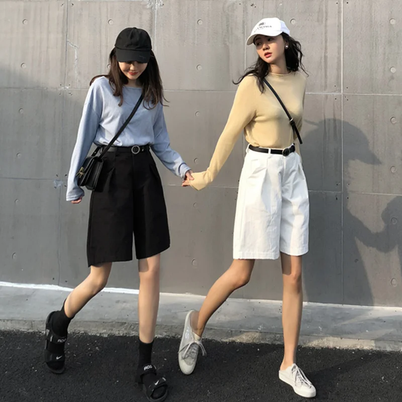 Одежда для работы женские шорты из пяти точек свободные белые брюки средней