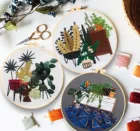 Набор для вышивания цветов и комнатных растений сделай сам, вышивка с узором из зеленых растений для начинающих (с кольцом)