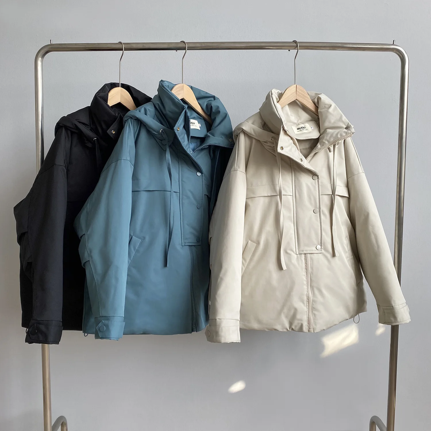 

Cotton Padded Coats Loose Tops 2020 Winter Autumn Fashion Women Warm Hooded Parkas Jackets Female Casual Safari Style