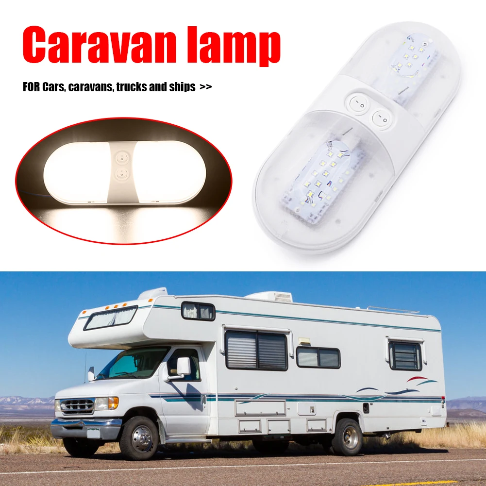 

12V 48 LED RV Boat Ceiling Light with 2 Switch Interior Dome Lamp for Marine Yacht Caravan Camper Motorhome Auto Accessories