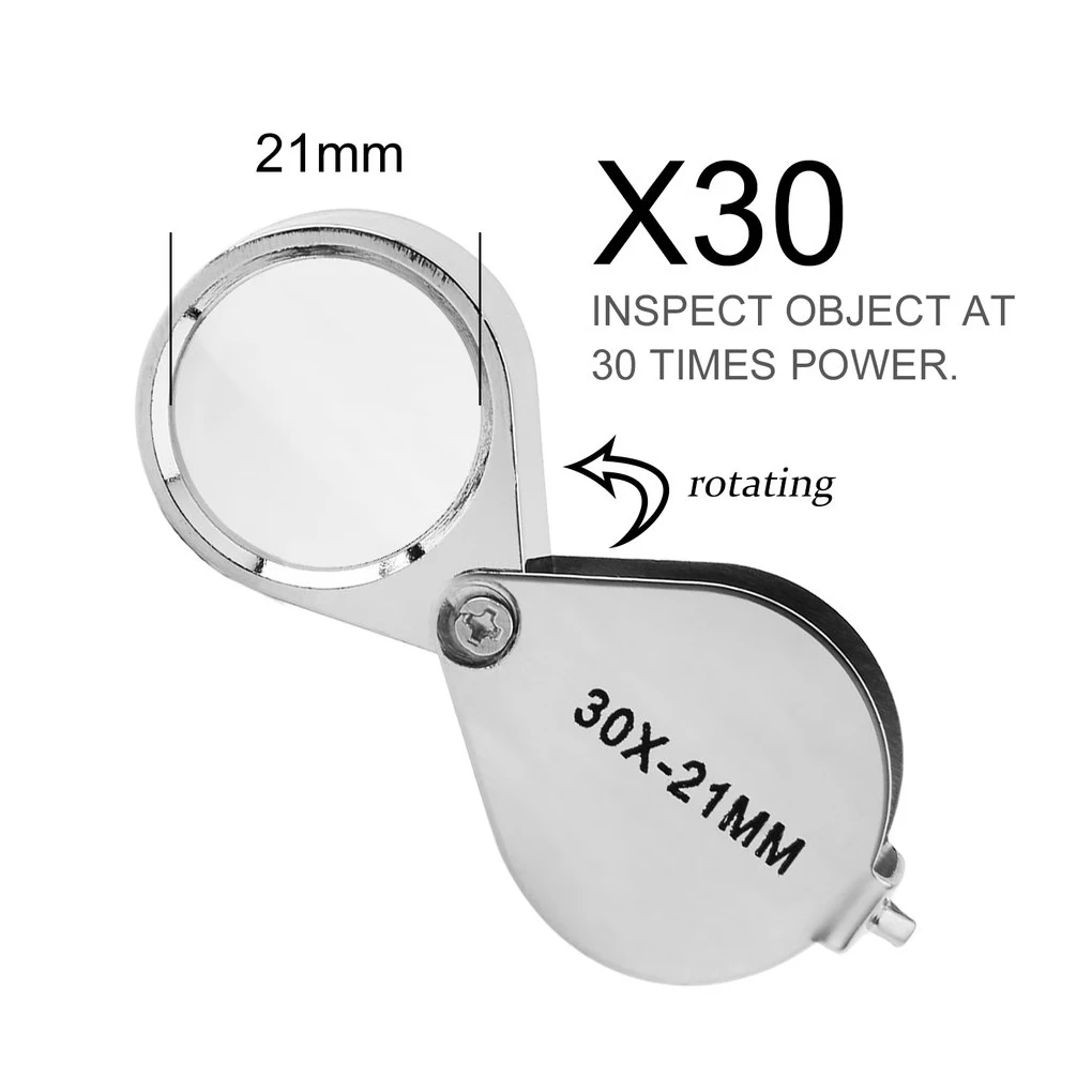 

3Pcs Magnifier 10x 20x 30x Pocket Identifying Magnifying Glass Portable Jewelry Loupe for Home Outdoor Foldable Magnifier