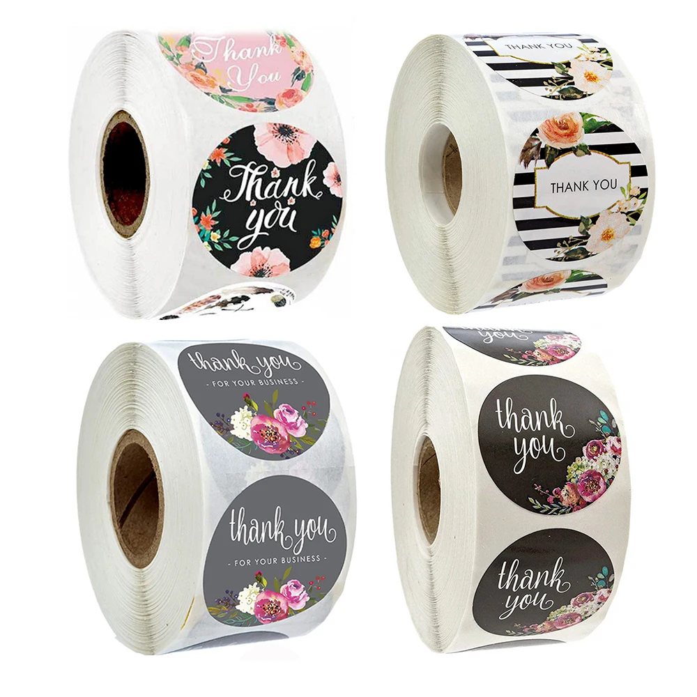 

500 шт., 1 дюйм., наклейки с надписью Thank You, Подарочные наклейки для вечерние, товары ручной работы, поздравительные открытки, поздравительные о...