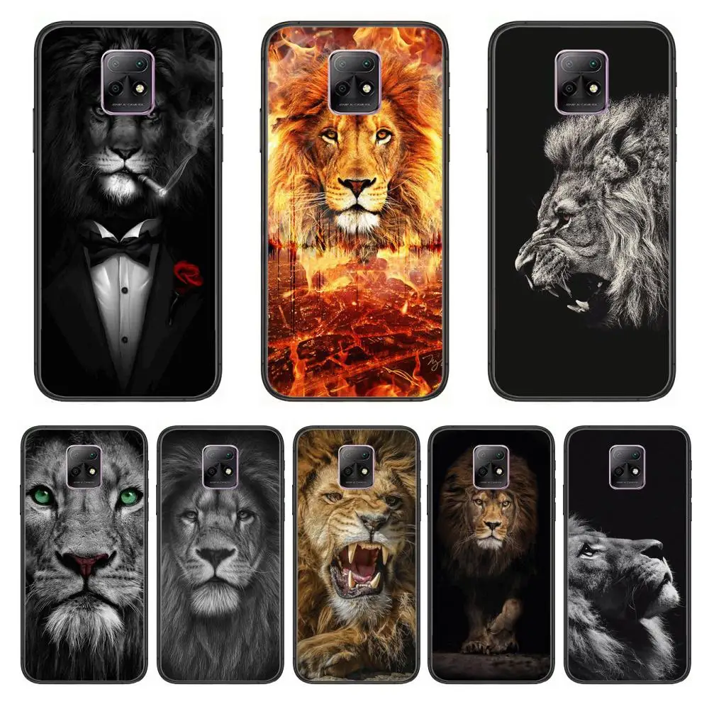 

Prairie animal lion fierce Phone Case For XiaoMi Redmi 10X 9 8 7 6 5 A Pro S2 K20 T 5G Y1 Anime Black Cover Silicone Back Prett