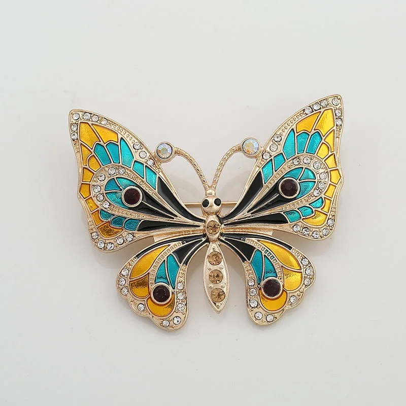 

Butterfly enamel drop glaze butterfly camel inlaid with diamond autumn and winter new style sweater cardigan coat windbreaker fa