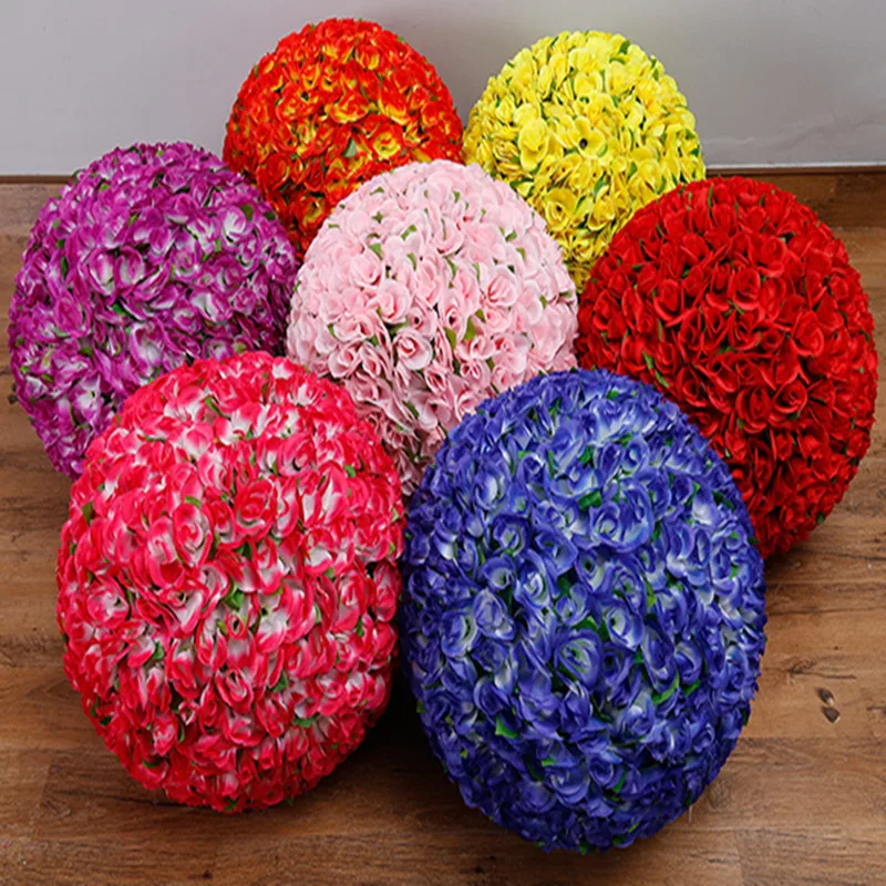 

50CM Large Wedding Shooting Props Kissing Balls Artificial Flower Ball Ornament Shopping Malls Opened Decoration Free Shipping