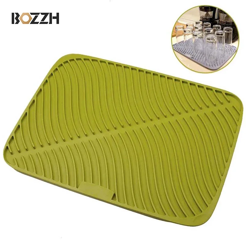 

Большой силиконовый коврик для сушки посуды BOZZH, коврик для слива, нескользящая подставка для фильтра воды, настольная подставка для посуды,...