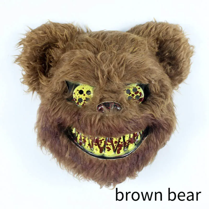 brown bear Милые Мультяшные пушистые головные уборы для животных, камуфляжная маска, принадлежности для Хэллоуина, Вечерние Маски, ПВХ материал, многоцелевой реквизит для выступлений - Цвет: brown bear