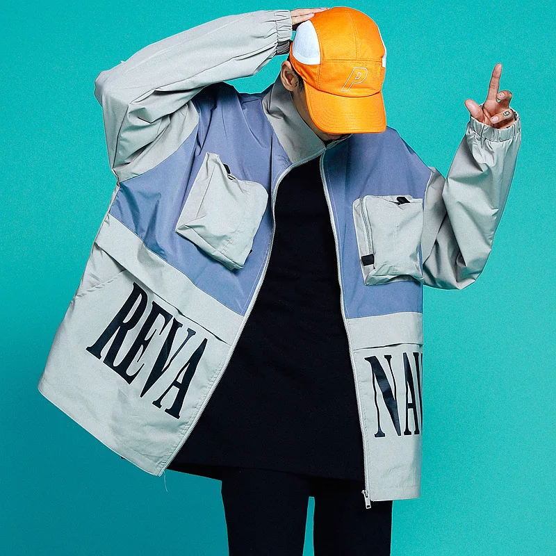 UNCLEDONJM Куртки мужские хип-хоп мульти-карманный спортивный костюм пальто Модная