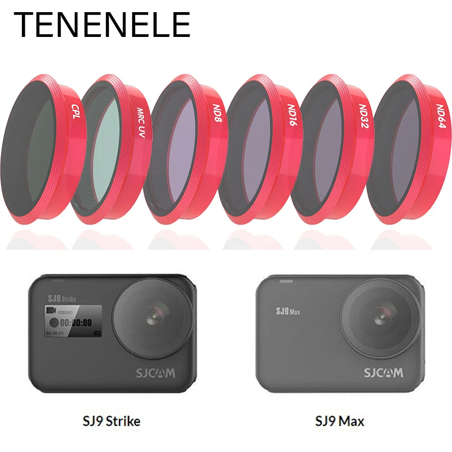 Комплект фильтров TENENELE для экшн-камеры Sjcam SJ9 Strike 4K CPL UV ND 8 16 32 64 аксессуары Max |