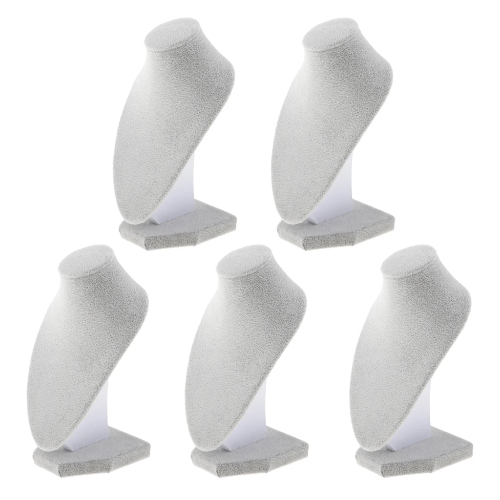 

5x High Quality Jewelry Stand Velvet Mannequin Jewelry Bust For