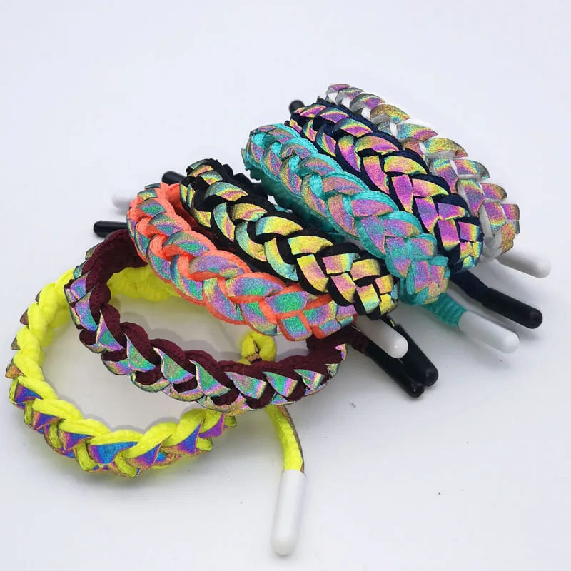 

Светоотражающий браслет со шнурками ручная вязка Браслет любви модный градиентный флуоресцентный двойной ручной шнурок портативный подар...