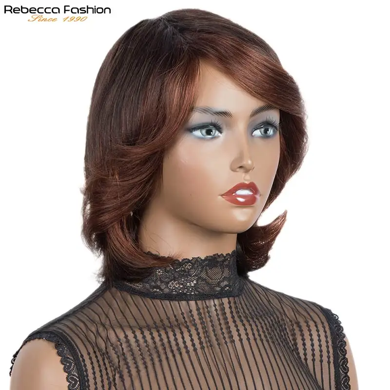 Прямые волосы Ребекка Пикси короткие парик волнистые человеческие с полной