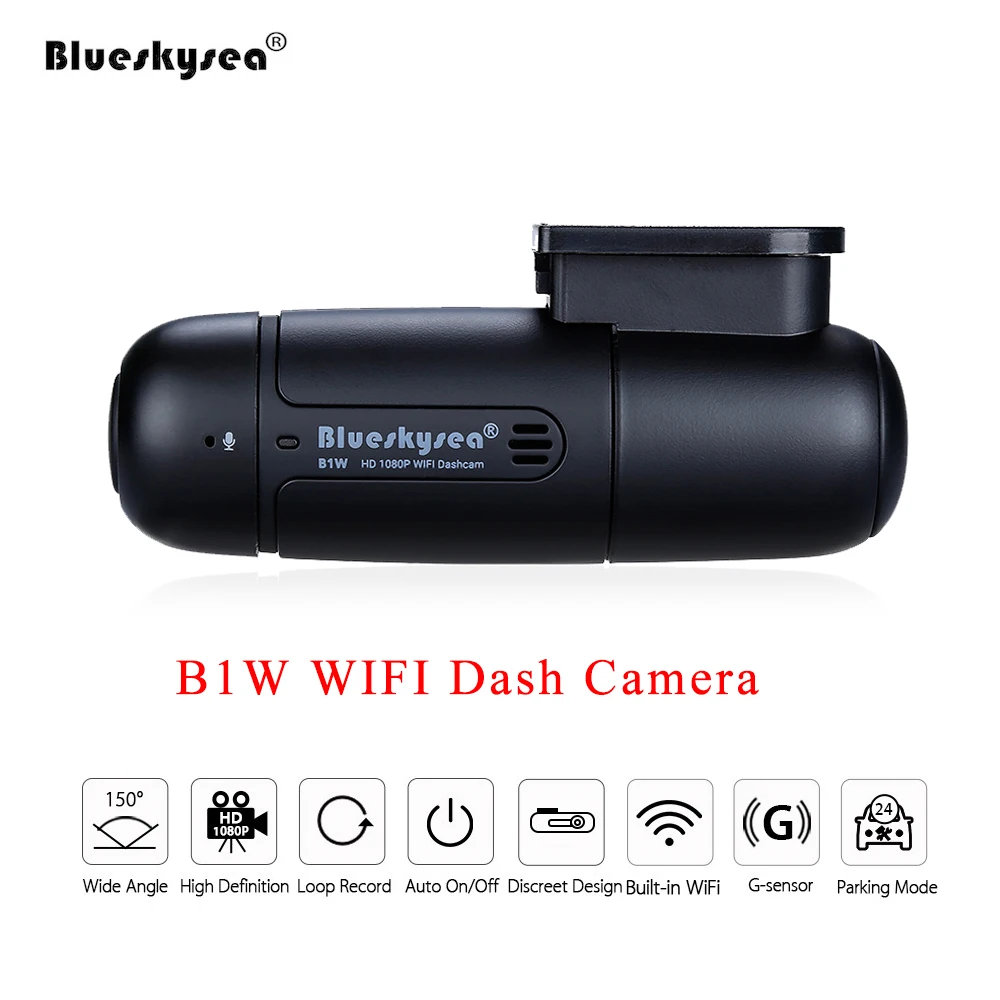 Blueskysea B1W видеорегистратор для автомобиля Full HD 1080P Мини WiFi видеорегистратор с поворотом на 360 градусов режим парковки IMX323 видеорегистратор для приборной панели автомобиля