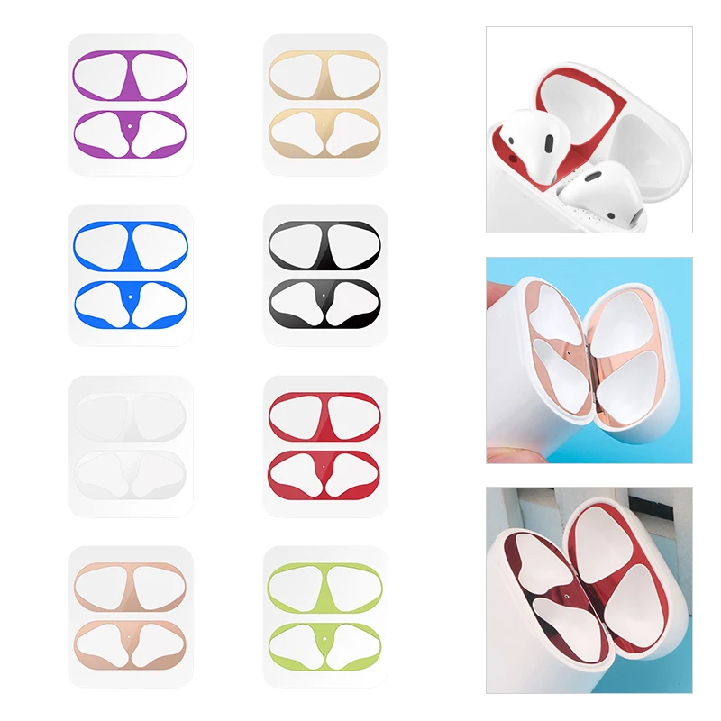 Для Apple Airpods 1 коробка Пылезащитная наклейка смешанный металл материал для