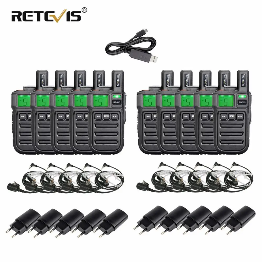 Рация Retevis RB615 RB15 10 шт. PMR446 PMR 446 радио удобные рации с вибрацией для