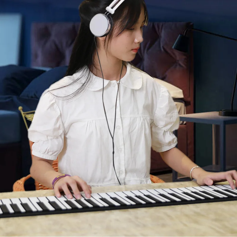 Children Electronic Organ Kit Profissional Roll Up Keyboard Music Electronic Organ Teclado Infantil Christmas Present XR50DZQ