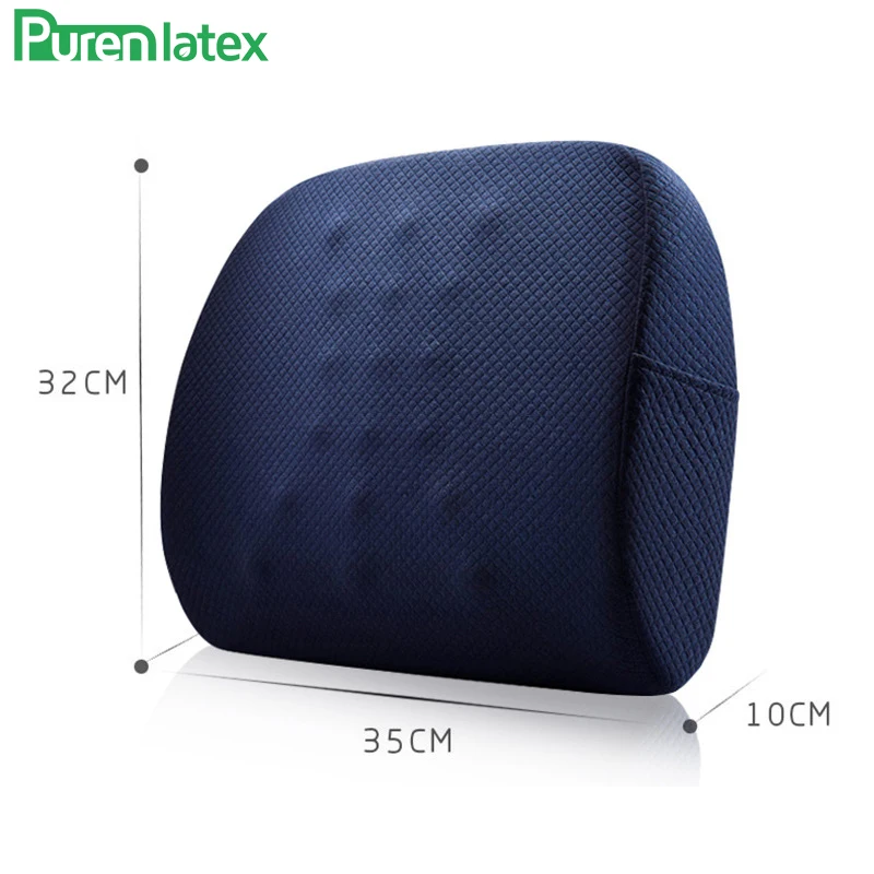 PurenLatex Memory Foam поясная подушка поясничная Подушка позвоночник ортопедическое автомобильное сиденье офисный диван стул ЗАДНИЕ подушки позвоночник защита