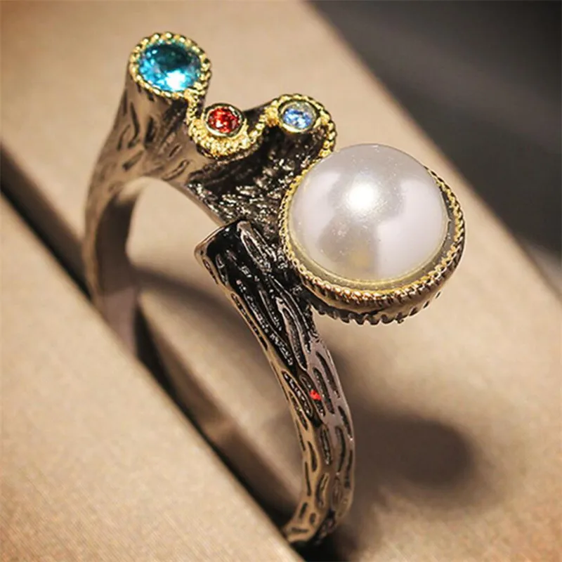 

Fashion exquisite antique beads modern ring romantic Valentine's Day women's temperament banquet accessories charm jewelry gifts