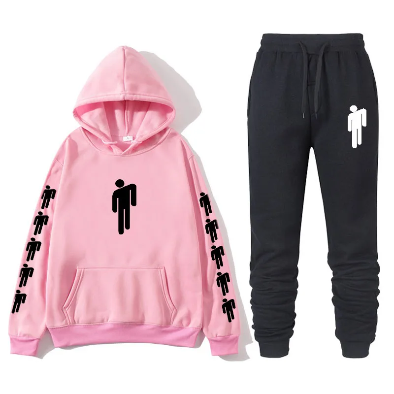 Pink Billie Eilish осень зима тренировочный spak Vrouwen Mannen толстовки повседневные Pak Vrouwen Kleding Pak Беговые Брюки спортивные Su - Цвет: Pink