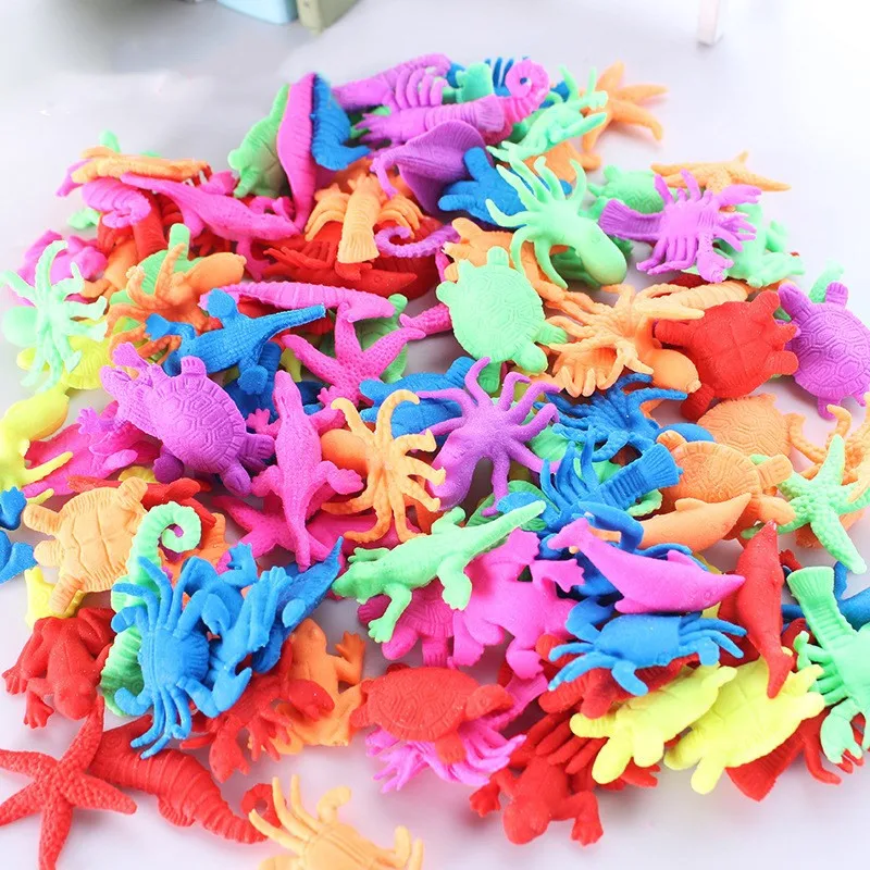 

100PCS Growing In Water Bulk Swell Sea Creature Various Kinds Mixed Expansion Toy Colorful Puzzle Creative Magic Toys