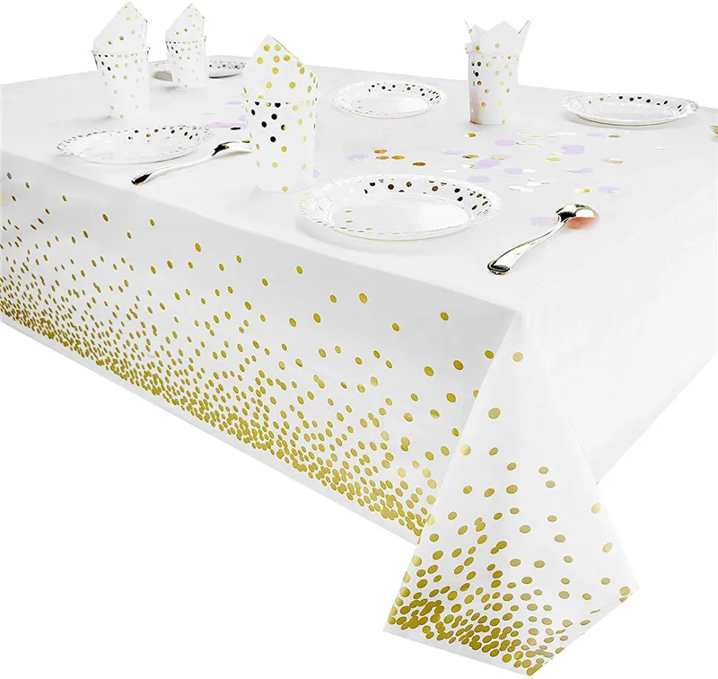 Одноразовая скатерть Peva позолоченная в горошек свадебные украшения вечерние на