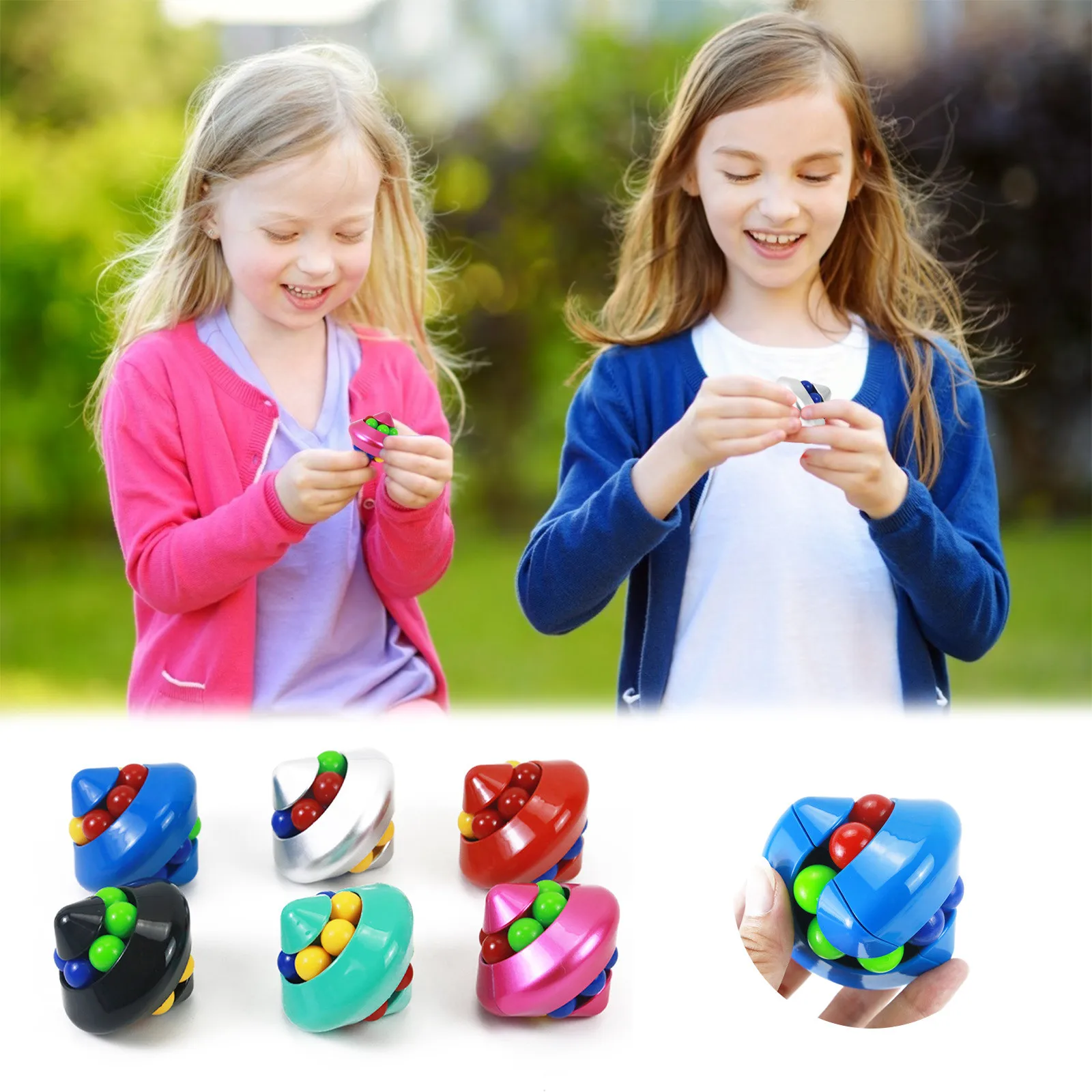 

Simple Dimple Fidget Toys Metal Pinball Educational Toys Rotating Magic Beads Fingertip Relieve Toys Anti-anxiety Stress Relief
