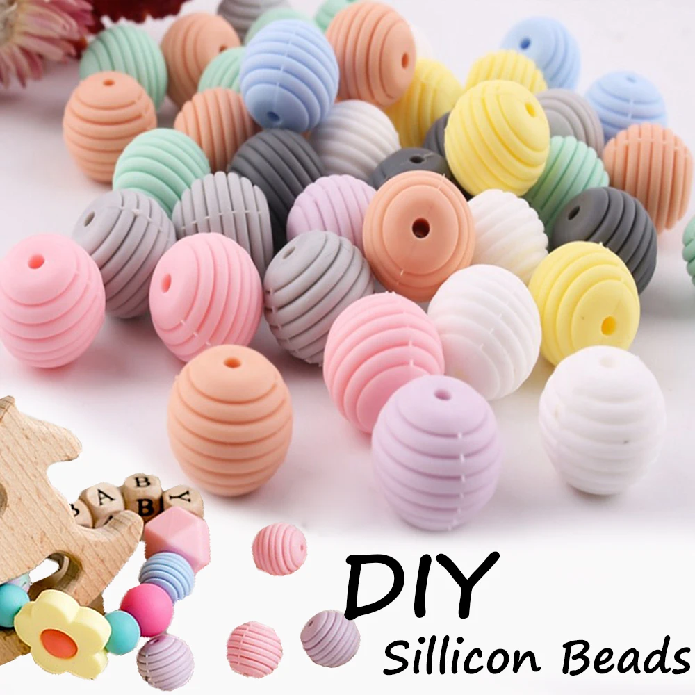 5 шт. силиконовый бисер ребенок прорезывание зубов круглые спиральные бусины