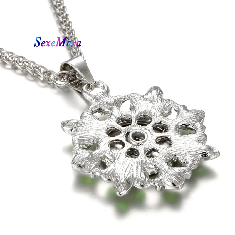 Ожерелье с кнопкой ювелирные изделия 18 мм зеленые Стразы оснастки ожерелья