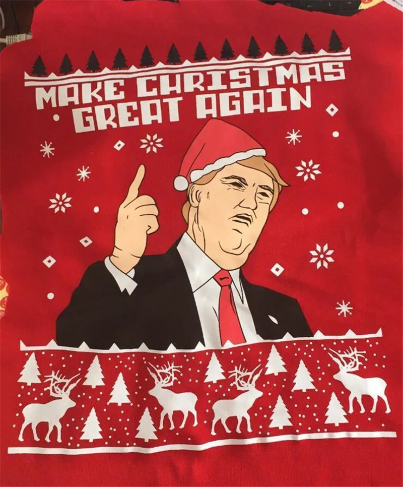 2019 Xmas Donald Trump Ugly Make Christmas Great Again Winter Sweater Women Funny Gift Womens Mens Unisex Cosplay Pullover | Женская
