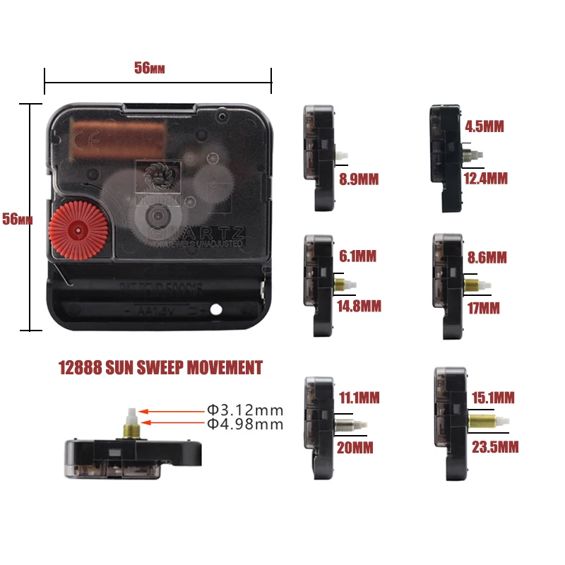 Деревянные стрелки с 12888 часами солнечным валом движение для 3D настенных часов
