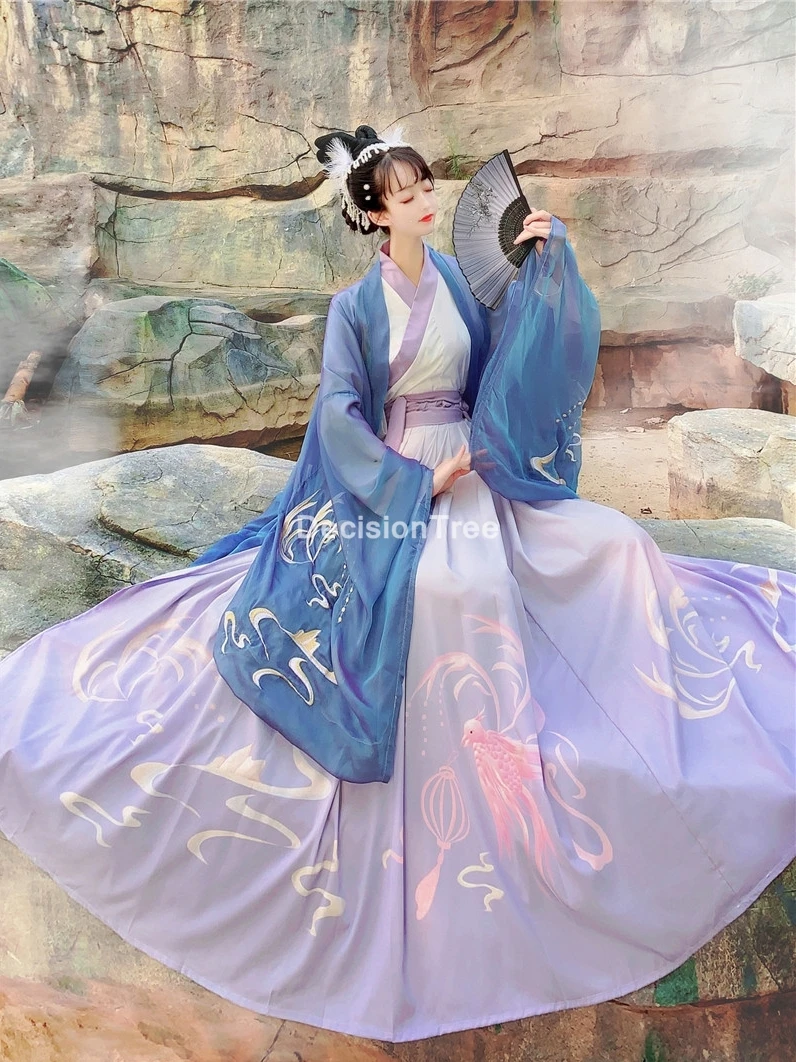 2021 женские костюмы ханьфу китайской танцевальной династии Цин традиционное