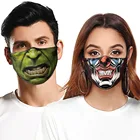 Забавные Маски для косплея для взрослых на Хэллоуин, полотенце для лица Ганнибала клоуна, украшение, дышащая многоразовая Хлопковая женская и мужская ужасная маска для рта