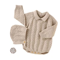 baby girl clothes long sleeve autumn winter knitted romper newborn boys jumpsuitshat 2pcs ins clothing sets infant knitwear