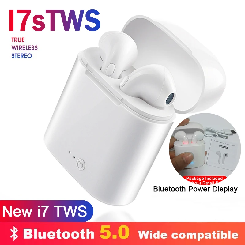 I7s TWS беспроводные наушники Bluetooth наушники мини вкладыши стерео наушники с зарядным устройством для iPhone Xiaomi huawei