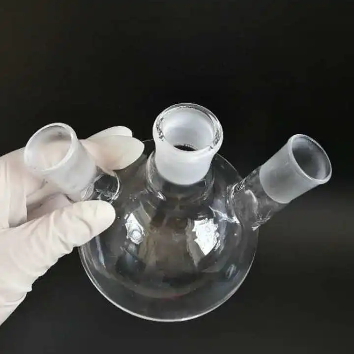 Кварцевое стекло 500 мл/24х3 круглая фляжка с тремя горлышками|round bottom flask|round glass