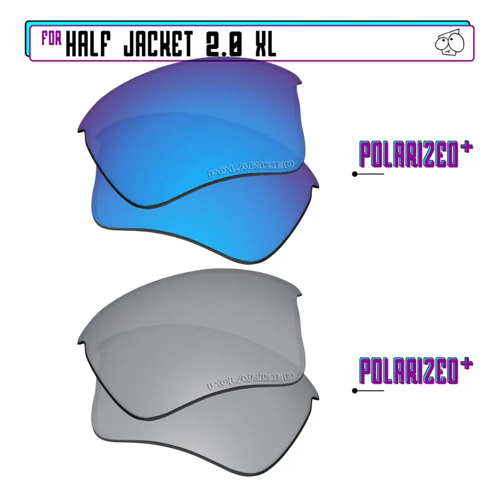 EZReplace Polarized Replacement Lenses for - Oakley Half Jacket 2.0 XL Sunglasses - Sir P Plus-BluePPlus